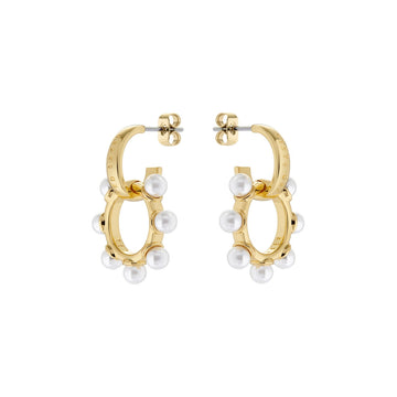 ted baker petunaa: pearl bubble hoop charm gold tone earring