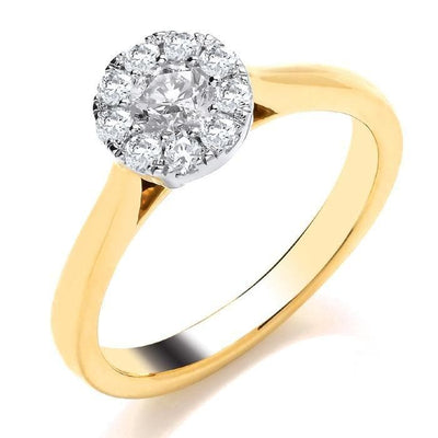 18ct yellow gold cluster engagement ring - R. Mc Cullagh Jewellers