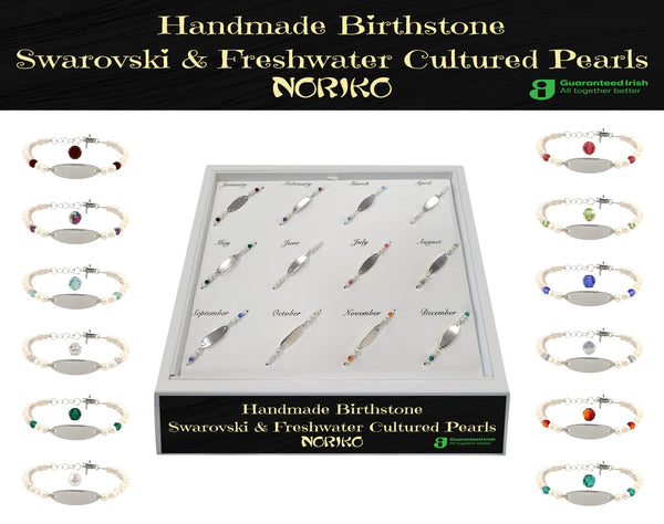 Noriko Handmade ID Cultured Pearl & Birthstone bracelets