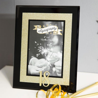 4" X 6" - SIGNOGRAPHY GOLD GLITTER GLASS FRAME - 18 - R. Mc Cullagh Jewellers