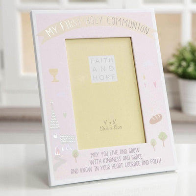 4x6 My First Holy Communion frame in Pink - R. Mc Cullagh Jewellers