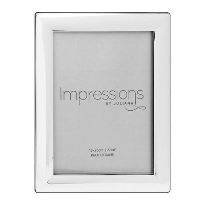 6" X 8" - IMPRESSIONS SILVER PLATED CURVED EDGE PHOTO FRAME - R. Mc Cullagh Jewellers
