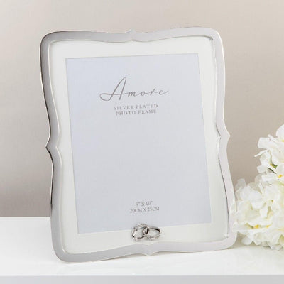 8" X 10" - AMORE BY JULIANA® SILVER FRAME WITH CRYSTAL RINGS - R. Mc Cullagh Jewellers