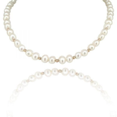 Noriko Pearl -  A, quality Pearl with Gold guild bead & Clasp Necklace - R. Mc Cullagh Jewellers