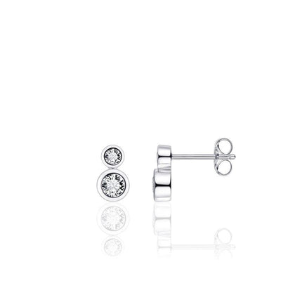 Sterling Silver 2 CZ drop earring - R. Mc Cullagh Jewellers