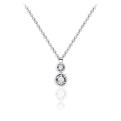 Sterling Silver CZ Rubover 2 drop pendant - R. Mc Cullagh Jewellers