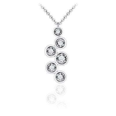 Sterling Silver CZ Rubover 6 drop pendant - R. Mc Cullagh Jewellers