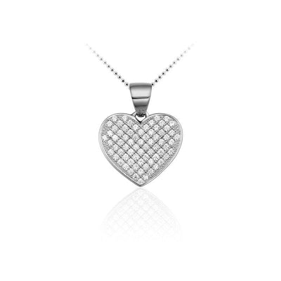 Sterling Silver heart cz pendant 17mm - R. Mc Cullagh Jewellers