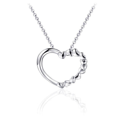 Sterling Silver heart pendant half hearts/half plain - R. Mc Cullagh Jewellers