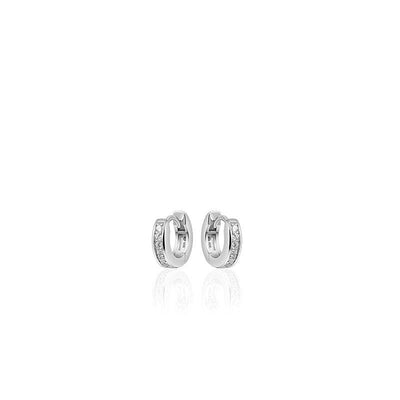 Sterling Silver Hoops Stone Set - R. Mc Cullagh Jewellers