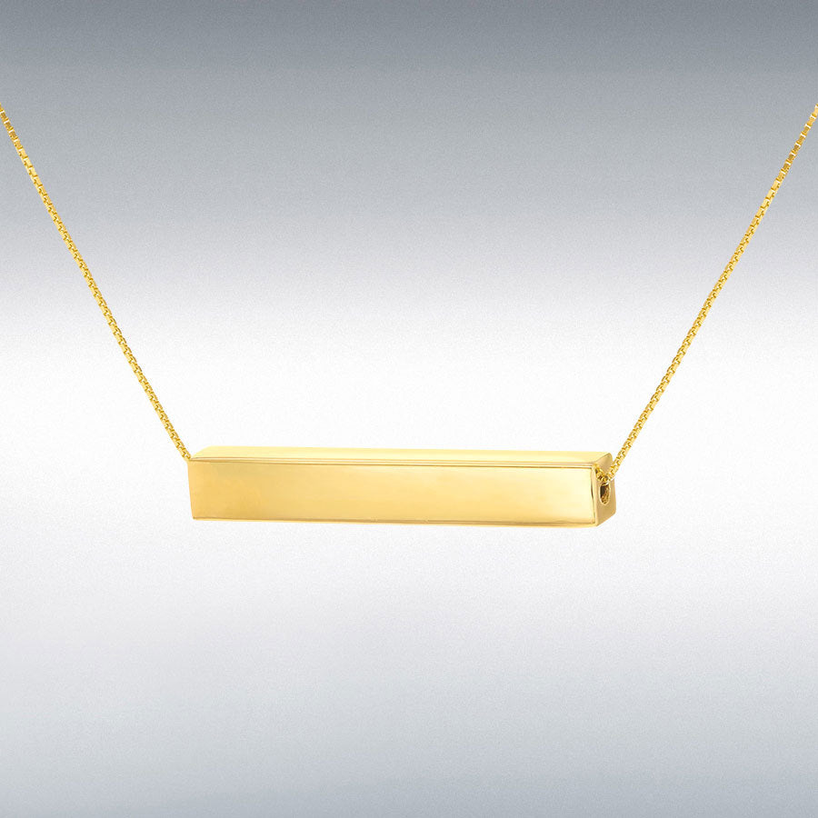 Sterling Silver x Horizontal Rectangular Bar Necklace