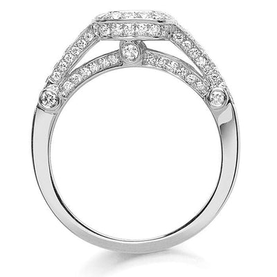 18ct white gold Princess cut halo engagement  ring - R. Mc Cullagh Jewellers