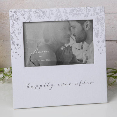 6" X 4" - AMORE BY JULIANA® PHOTO FRAME - HAPPILY EVER - R. Mc Cullagh Jewellers