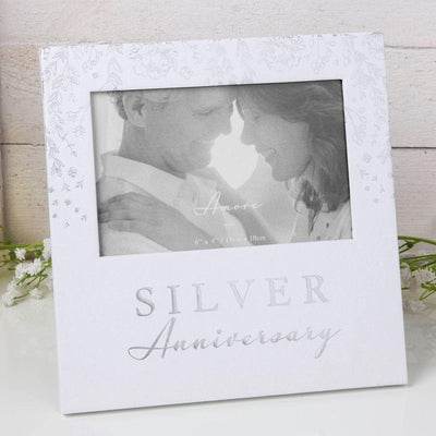 6" X 4" - AMORE BY JULIANA® PHOTO FRAME - SILVER ANNIVERSARY - R. Mc Cullagh Jewellers