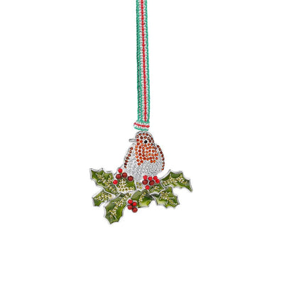 Robin on Holly Hanging Decoration - R. Mc Cullagh Jewellers