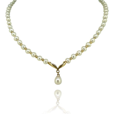 Noriko Pearl - Cultured Pearl Necklace with a wishbone feature - R. Mc Cullagh Jewellers
