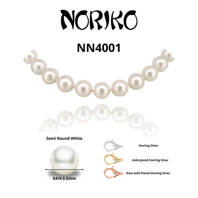 Noriko Pearl - AA Round Pearl Necklace Sterling Silver Catch catch - R. Mc Cullagh Jewellers