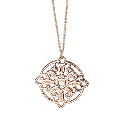 Celtic Rose Gold Plated Pendant with Green Stone - R. Mc Cullagh Jewellers