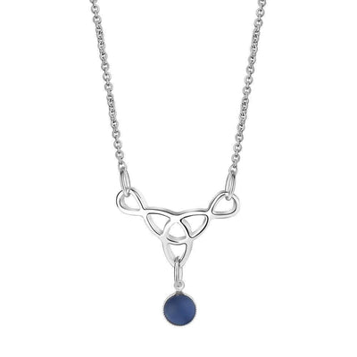 Celtic Silverplate Pendant Blue - R. Mc Cullagh Jewellers