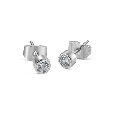 Clear Stone Stud Earrings - R. Mc Cullagh Jewellers
