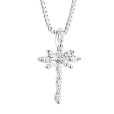 Cross Pendant with Clear Stones - R. Mc Cullagh Jewellers