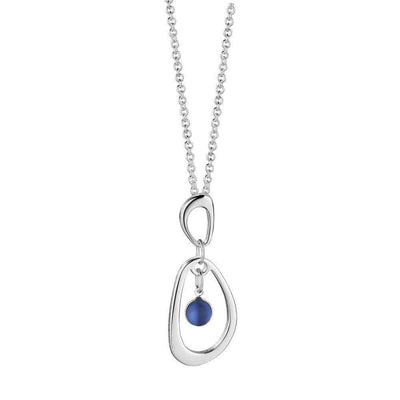 Droplet Pendant Dark Blue Stone - R. Mc Cullagh Jewellers
