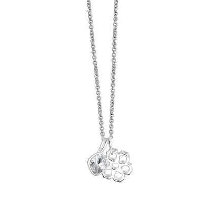 Floral Silverplate Pendant Clear - R. Mc Cullagh Jewellers