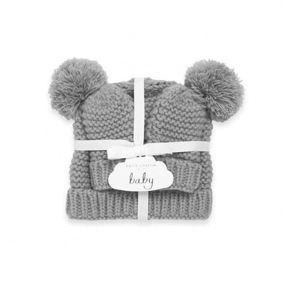 Katie Loxton BABY HAT AND MITTENS SET | Grey - R. Mc Cullagh Jewellers
