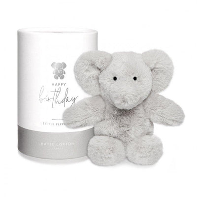 Katie Loxton ELEPHANT BABY TOY | HAPPY BIRTHDAY | GREY - R. Mc Cullagh Jewellers