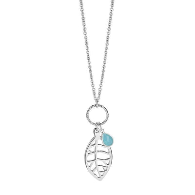Leaf Oval Pendant with Blue stone - R. Mc Cullagh Jewellers