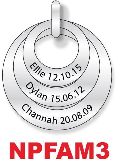 Name Pendant Open Circle x3 - R. Mc Cullagh Jewellers