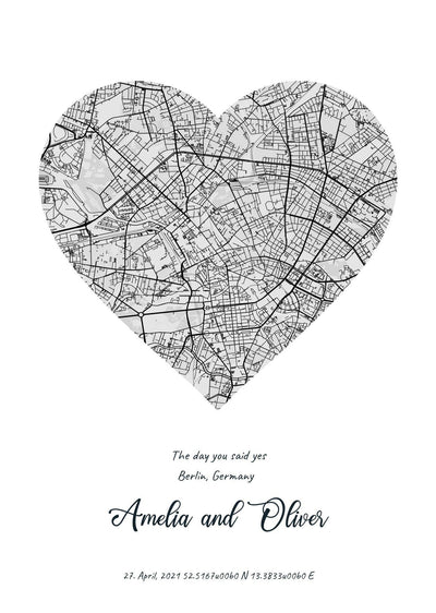 Poster - City Map in Different Shapes - R. Mc Cullagh Jewellers