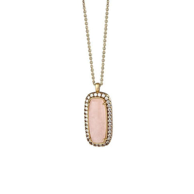 Rectangular Pendant with Pink and Clear Stones - R. Mc Cullagh Jewellers
