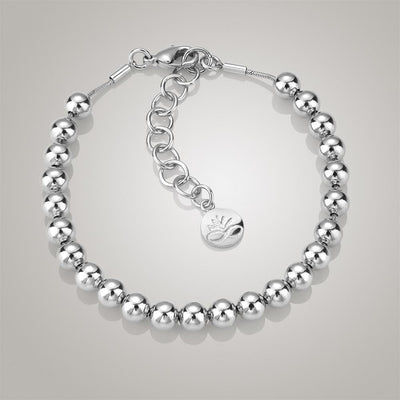 Rhodium plate Small Bead Bracelet - R. Mc Cullagh Jewellers