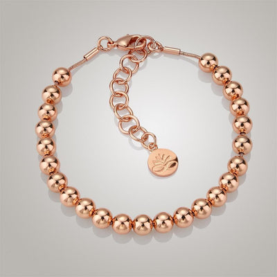 Rose Gold plate Small Bead Bracelet - R. Mc Cullagh Jewellers