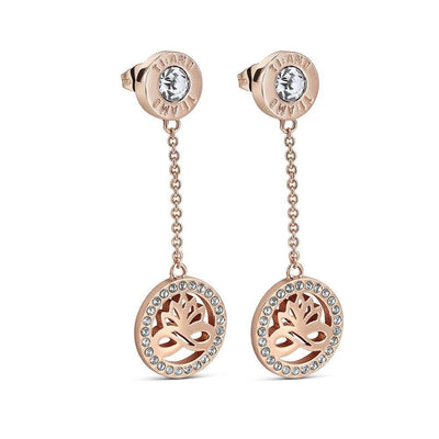 Rose Goldplate Earring Clear Stones - R. Mc Cullagh Jewellers