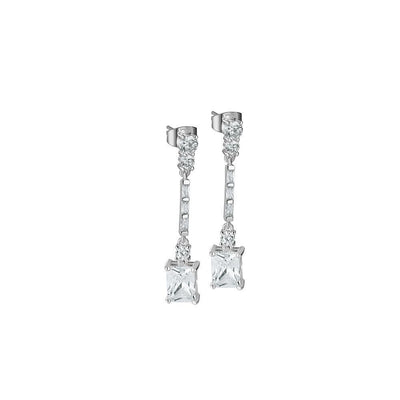 Square Drop Earrings with Clear Stones - R. Mc Cullagh Jewellers