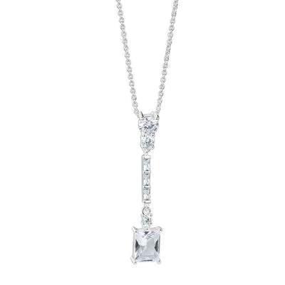 Square Drop Pendant with Clear Stones - R. Mc Cullagh Jewellers