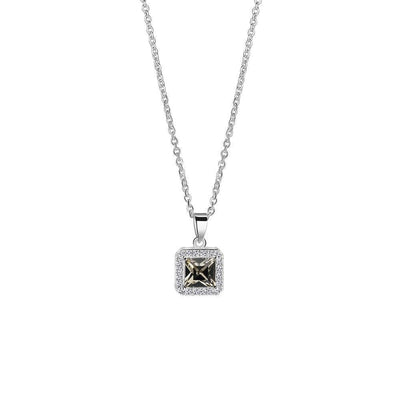 Square Pendant with Clear and Black Stone Settings - R. Mc Cullagh Jewellers