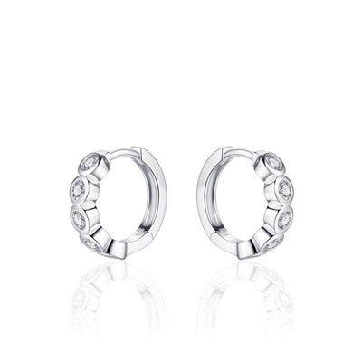 Sterling Silver CZ 1/2 hoop earring - R. Mc Cullagh Jewellers