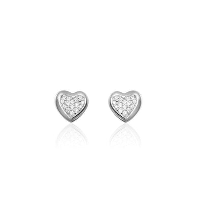 Sterling Silver cz heart earring - R. Mc Cullagh Jewellers