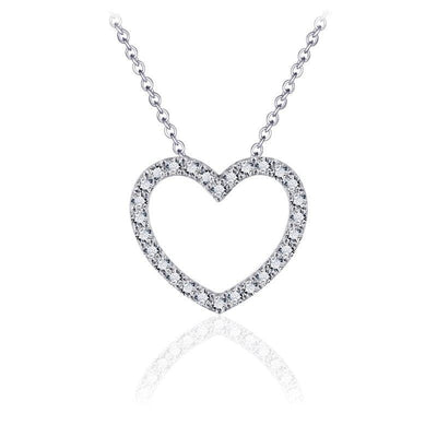 Sterling Silver cz heart pendant large - R. Mc Cullagh Jewellers