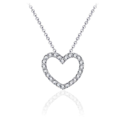 Sterling Silver cz heart pendant medium - R. Mc Cullagh Jewellers