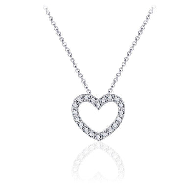 Sterling Silver cz heart pendant small - R. Mc Cullagh Jewellers