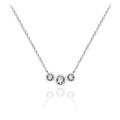 Sterling Silver CZ Rubover 3 stone pendant - R. Mc Cullagh Jewellers