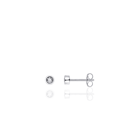 Sterling Silver cz rubover stud earring - R. Mc Cullagh Jewellers
