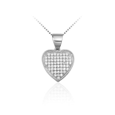 Sterling Silver heart cz pendant 15mm - R. Mc Cullagh Jewellers