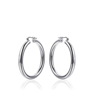 Sterling Silver hoop earring 4mm x 35mm - R. Mc Cullagh Jewellers
