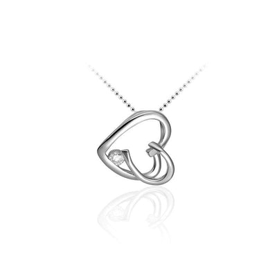 Sterling Silver open heart cz pendant - R. Mc Cullagh Jewellers