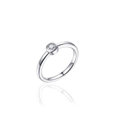 Sterling Silver ring 1 stone rubover cz 4mm - R. Mc Cullagh Jewellers